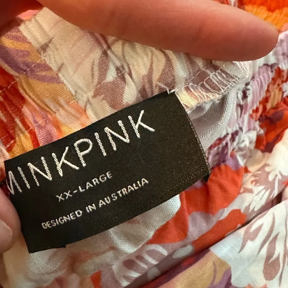 MINKPINK Josie Maxi Skirt In Pink Floral XXL NWT
